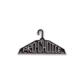 Pro-Choice letter metal enamel brooch pin in clothes hanger design for fashion accessory - Clothes Hanger Style (QHXZ2918)