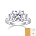 S925 sterling silver moissanite ring with GRA certificate and cushion cut stone - R12968 Moissanite 9*9mm + 23 Beads (with Gra Certification) / US Size 7