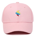 Pink cotton baseball cap featuring a Columbia map embroidery with flag color palette - Adjustable / Pink