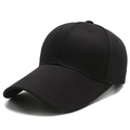 Klassische schwarze Baseballkappe aus Twill-Stoff mit vorgebogenem Schirm für Sportler - Verstellbar / Schlicht Schwarz Stil