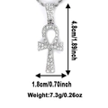 Detailed size specifications for silver Ankh cross pendant with measurements and weight - PDT019S-Pendant Only (Without Chain)