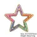 Star-shaped gold pendant with colorful cubic zirconia stones and 25.5mm size - Style 19: Copper Micro-set Zircon Connecting Clasp