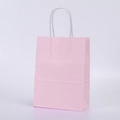 Single pink kraft paper gift bag with durable white twisted handles for retail shopping - Medium Vertical 21*11*27cm / Pink