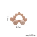 Detailed view showing dimensions and weight of a walnut wood stegosaurus toy car - Beech 4-Wheel Dinosaur