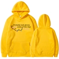 Yellow festive hoodie with Jingle Some Of The Way quote and colorful holiday light graphics - S / Yellow