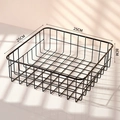 Square black iron wire mesh fruit basket, nordic minimalist snack tray, 25x25x8cm - Large / Black