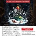 Christmas tree and reindeer static window sticker with Merry Christmas text for glass - 40*40cm / Colorful