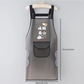 Waterproof PVC kitchen apron in dark grey with hand-wiping towels and pocket - TPU Waterproof Apron-Keep Happy with Hand-wipe