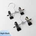 Verzinkter Edelstahl-Hosenbügel mit schwarzen Anti-Rutsch-Clips in Obsidian-Schwarz - Kinder / Obsidianschwarz