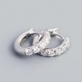 Orecchini a cerchio in argento S925 con scintillanti zirconi cubici bianchi - Oro Bianco (Zircone Bianco)