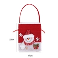 Knitted Christmas gift bag featuring a 3D snowman applique, size 22cm by 17cm - Red White Knitted Square Gift Bag Snowman