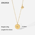 Dettaglio della collana placcata oro 18K con ciondolo a stella da 13,4mm e dimensioni - Disco Stellato