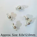 Pack of 5 silver spherical magnetic clasps for DIY jewelry size 8.0x12.0mm - 8mm Sphere / Silver