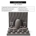 Gray velvet jewelry display set with geometric stand for necklaces and rings - ED072 Display Set 5