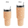 Rhinestone stainless steel tumblers in 20oz and 30oz sizes with champagne gold finish - Gold