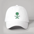 Berretto da baseball in cotone bianco con stemma saudita palma e sciabole - Bianco