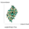 Spilla vintage dorata con grandi cristalli verdi e strass per abiti da donna - Verde
