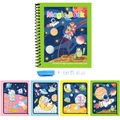 Children's magic water coloring book with pen showing invisible images appearing on pages - Space Trip