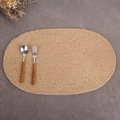 Oval handmade jute placemat with tight braided texture for kitchen heat insulation - Thickened Oval 30*40cm