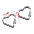 Polished silver heart-shaped stainless steel screw lock connector for DIY jewelry, 24x22mm - 04 Heart Embossed Connector - Steel Color