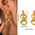 Gold Three-tier Dangle Earrings ZJGE0720