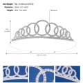 Silver rhinestone princess tiara for girls, features a heart-shaped design and 12cm diameter - Interlocking Loop Crown TS-J3276S
