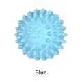 Spiky blue TPR rubber dog ball with paw print pattern for dental cleaning and massage - M / Blue
