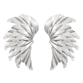Exquisite silver wing-shaped stud earrings featuring a polished metallic wing design - Wing Shape Silver (DZ-639)