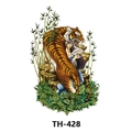 Waterproof tattoo sticker TH-428 featuring a fierce tiger and lady with bamboo design - Th-428 / 210*148mm