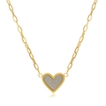 Collana a cuore placcata oro 14K con incisione Never Forget su ciondolo bicolore - Oro