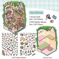 DIY Pea Girl 3D scene sticker kit with PET decorative stickers and background card - Pea Girl