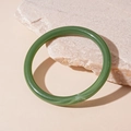 Detailed close-up of green marble acrylic bangle on a natural stone base - Green Round Style (23#)