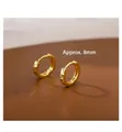 Minimalist S925 sterling silver hoop earrings with diamond-cut texture in 18K gold finish - Diamond Cut Hoop - Gold - 8MM