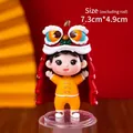 Decorazione torta ragazzo danza del leone, figurina in resina 7,3cm x 4,9cm per compleanno - Ornamento Ragazzo della danza del leone