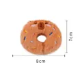 Brown bear donut plush cat toy with catnip, 8cm diameter, cute embroidered pet chew toy - Brown Bear Doughnut