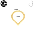 Aro de septo en forma de V de titanio G23 dorado con grosor 1,2mm y diámetro de 8mm - Estilo de Forma de V Liso Dorado (G23NR336-G1208038)