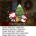 Stickers électrostatiques de Noël avec Père Noël à moto et motifs de fête joyeux - SDUV-382 Chien de Noël et bonhomme de neige (Merry Christmas) / Petit (45x40cm)