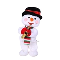 Electric plush snowman toy wearing a hat and scarf, playing a golden saxophone - Saxophone Christmas Snowman