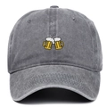 Berretto da baseball in cotone lavato grigio scuro con ricamo bicchieri da birra - Regolabile / Grigio