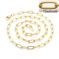 Minimalist golden stainless steel oval link chain necklace 10x4mm with lobster clasp - Square Wire Cross Chain / Bracelet 20CM / Gold