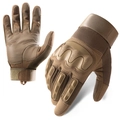 Brown tactical gloves with hard shell protection and anti-slip palm padding - M / 191 / Sand