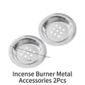 Set of two 5.8cm round metal incense burner filter meshes with cutout design and center hole - 2pcs Small Incense Burner Metal Accessories (58mm)