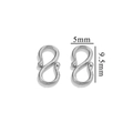 Silver stainless steel S-shaped jewelry connector clasp for bracelets, 9.5mm height - Small S Clasp (5mmx9.5mm) / Silver
