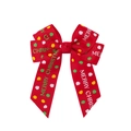 Rote Weihnachts-Haarschleife mit Merry Christmas Text und bunten Punkten - Roter Punktemuster Weihnachtstext (1)