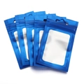 Matte blue aluminum window pouch with ziplock for jewelry and digital accessories - Blue