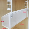 White metal under desk cable management tray with screw clamps, size 39x10x26 cm - Slanted (39*10*26cm) / White
