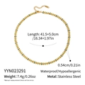 Vista dettagliata della collana a foglie placcata oro 18K con dimensioni e materiali - Stile Collana Smalto Foglia Verde (YYN023291)