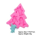 Stampo in silicone a forma di albero di Natale rosa per Babbo Natale da 11x9,5x1cm - Stile 2 / Rosa