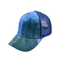 Blue and green tie-dye baseball cap with breathable mesh back for children - Blue Cyan Green Tie-Dye (Style 3)