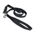 Detail of black nylon pet leash with reflective stitching and high-strength metal clasp - S / Pet Leash
